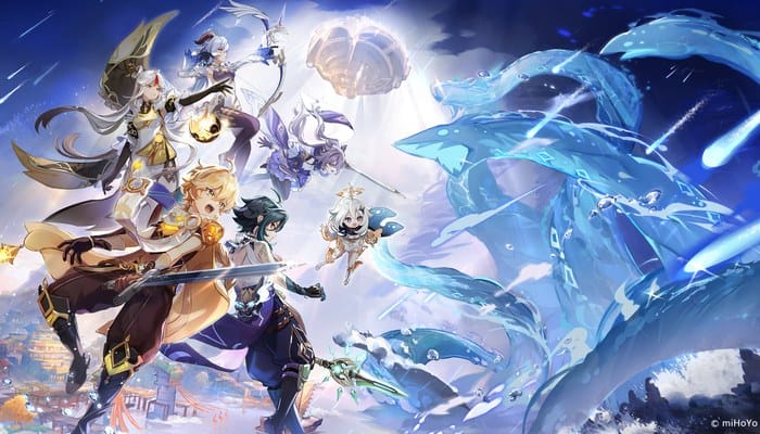 jogos de anime para celular - Genshin Impact mundo de Teyvat batalha