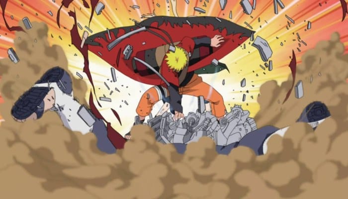 Naruto Shippuden em modo Sennin contra Pain