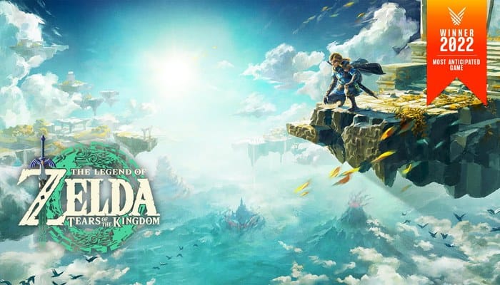 jogos de mundo aberto - Link voando sobre Hyrule em Tears of the Kingdom
