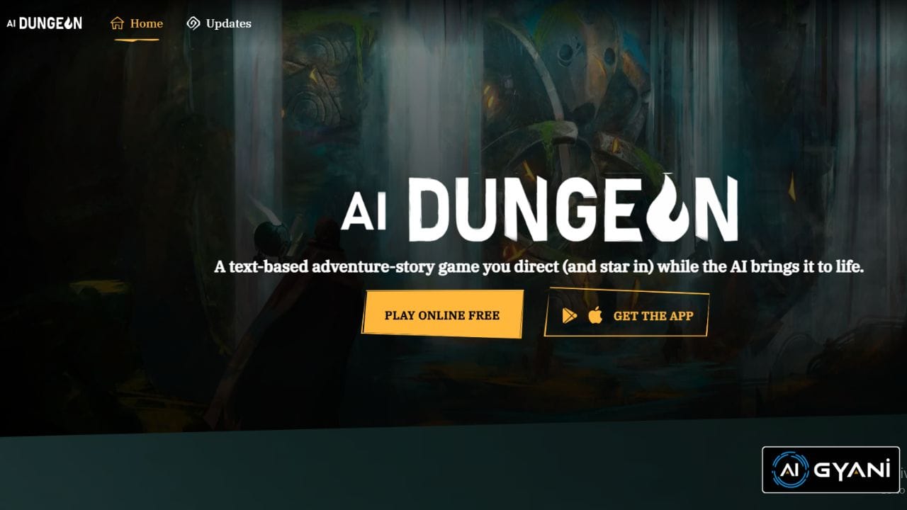 IAs para criar histórias interativas - AI Dungeon interface