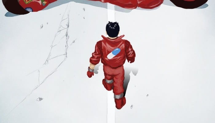 Akira Kaneda na moto neon Neo-Tokyo Netflix