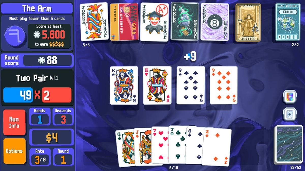 Balatro gameplay deckbuilder