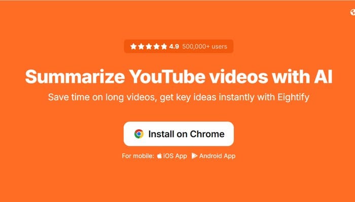IAs para resumir vídeos do YouTube - Eightify