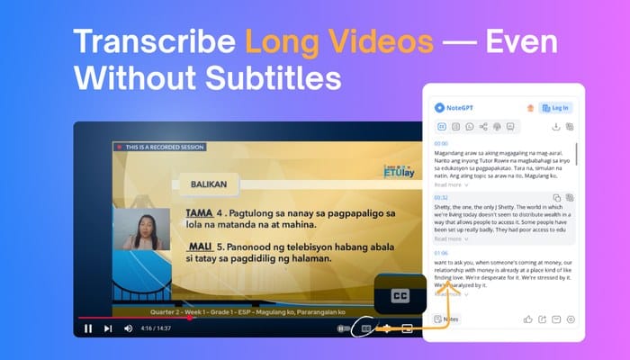 IAs para resumir vídeos do YouTube - NoteGPT