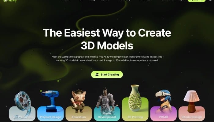 IAs para criar personagens 3D - Meshy AI texto pra modelo