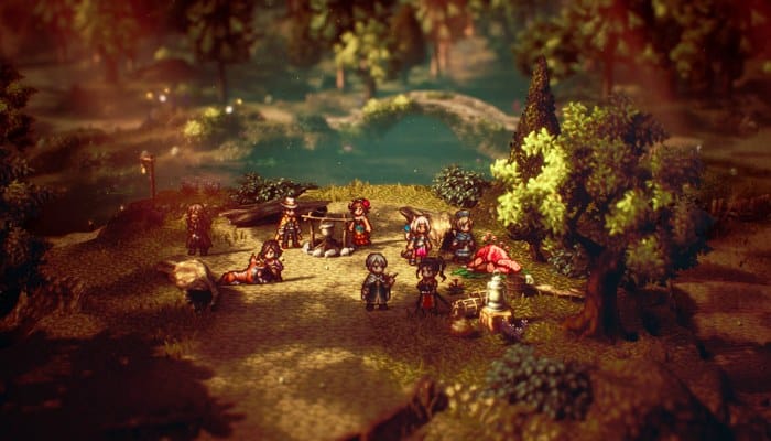 Octopath Traveler II oito personagens HD-2D