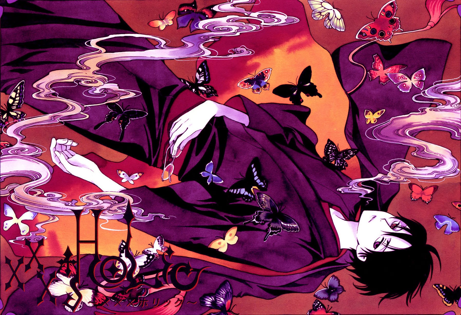 Yuuko Ichihara em xxxHOLiC entre borboletas