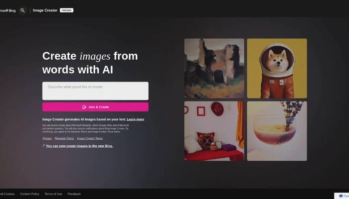 Bing Image Creator IA gerando arte