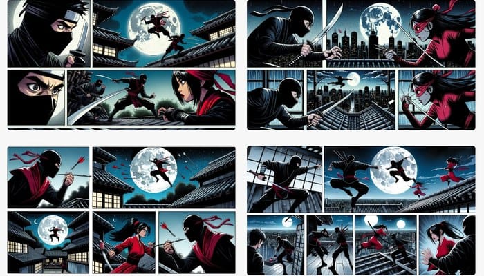 ias para criar quadrinhos e mangás - DALL-E 3 criando comic strip