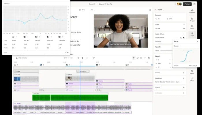 ias para editar videos - Descript editando vídeo via texto