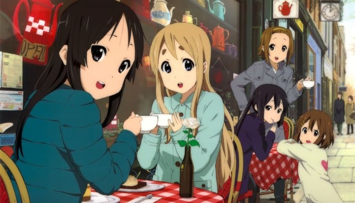 animes slice of life acolhedores - K-On clube de música no ensino médio