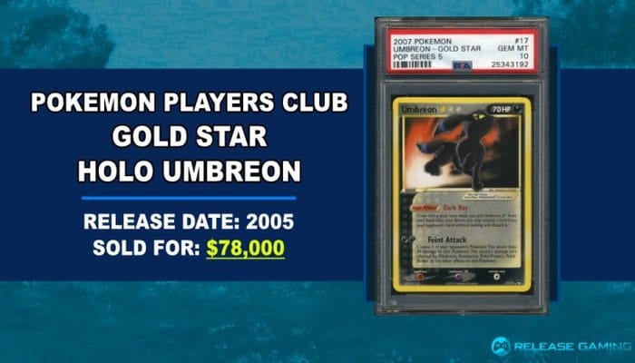 Umbreon Gold Star POP Series 5 carta colecionável