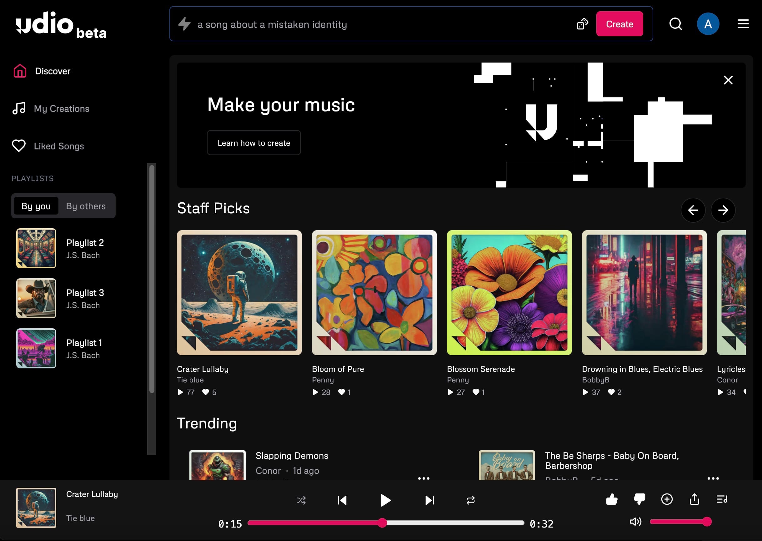 ias para criar música original - Udio