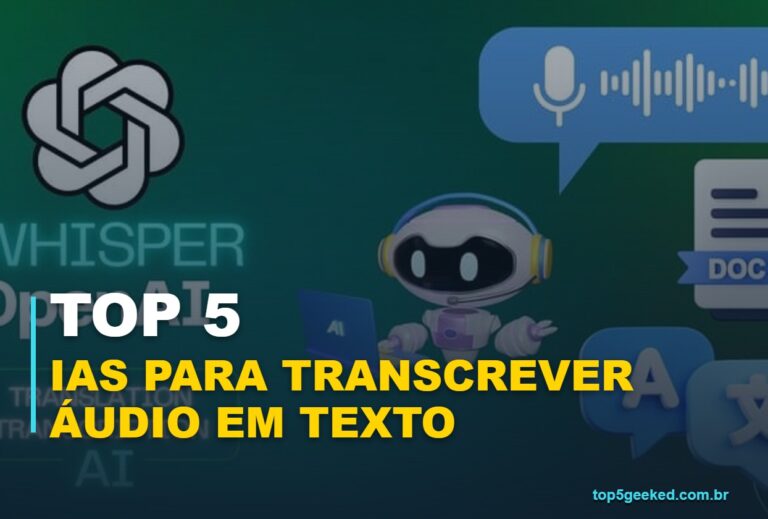 ⭐ TOP 5 IAs Para Transcrever Áudio em Texto Grátis em 2026!