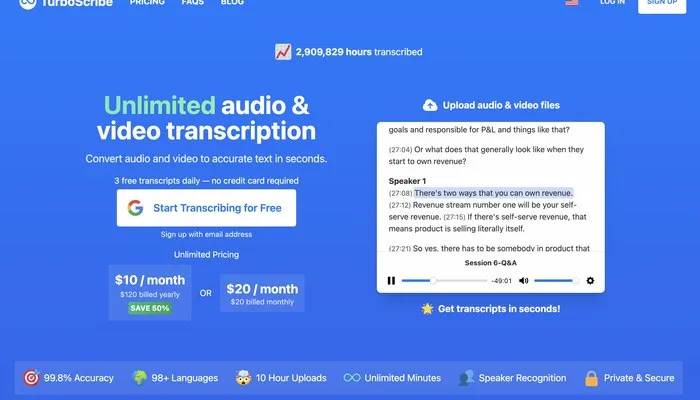 ias para transcrever audio em texto - TurboScribe transcrição grátis