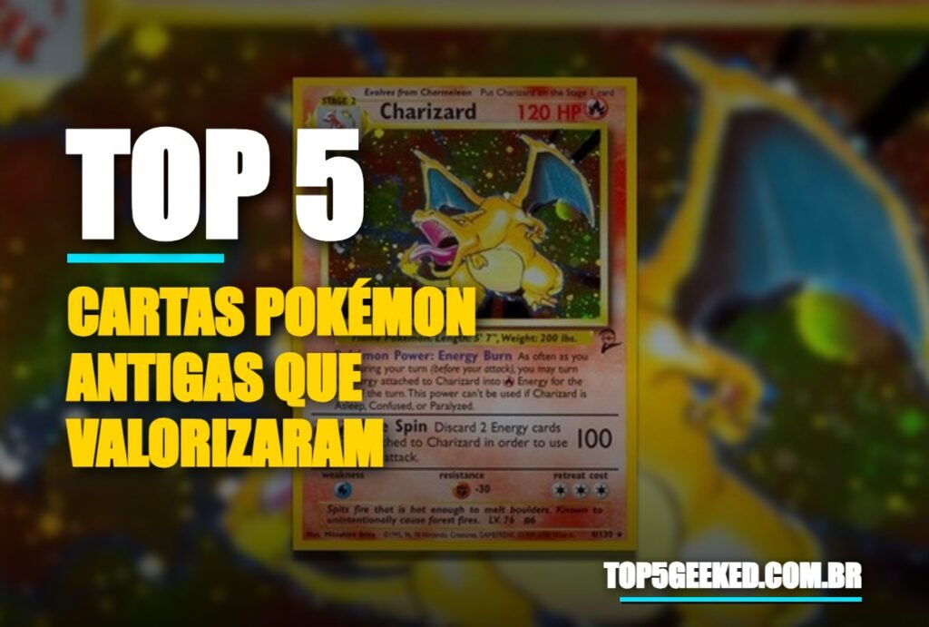 Capa TOP 5 CARTAS POKÉMON ANTIGAS QUE VALORIZARAM