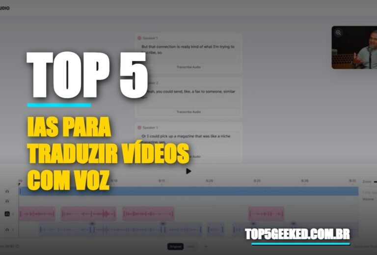 ⭐ TOP 5 IAs Para Traduzir Vídeos com Voz Automática em 2026!