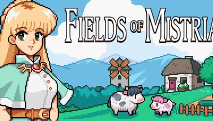 Fields of Mistria pixel art anime cozy
