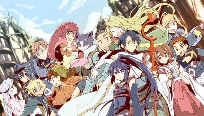 animes sobre dungeons - Log Horizon party do jogo virtual