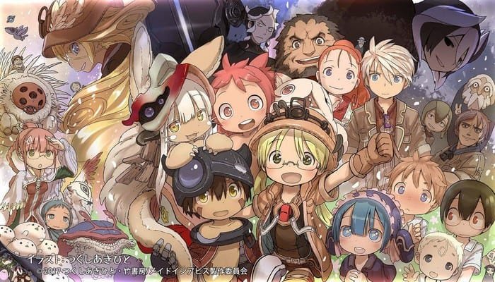 Riko e Reg descendo o Abismo em Made in Abyss