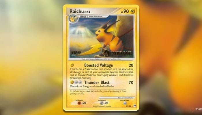 cartas pokémon antigas - Prerelease Raichu Trainer Deck A