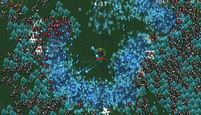 jogos para pc fraco sem placa de video - Vampire Survivors com centenas de inimigos