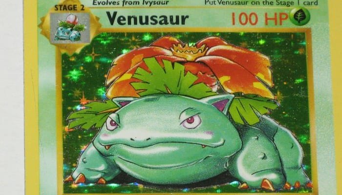 Venusaur Shadowless Base Set carta antiga rara