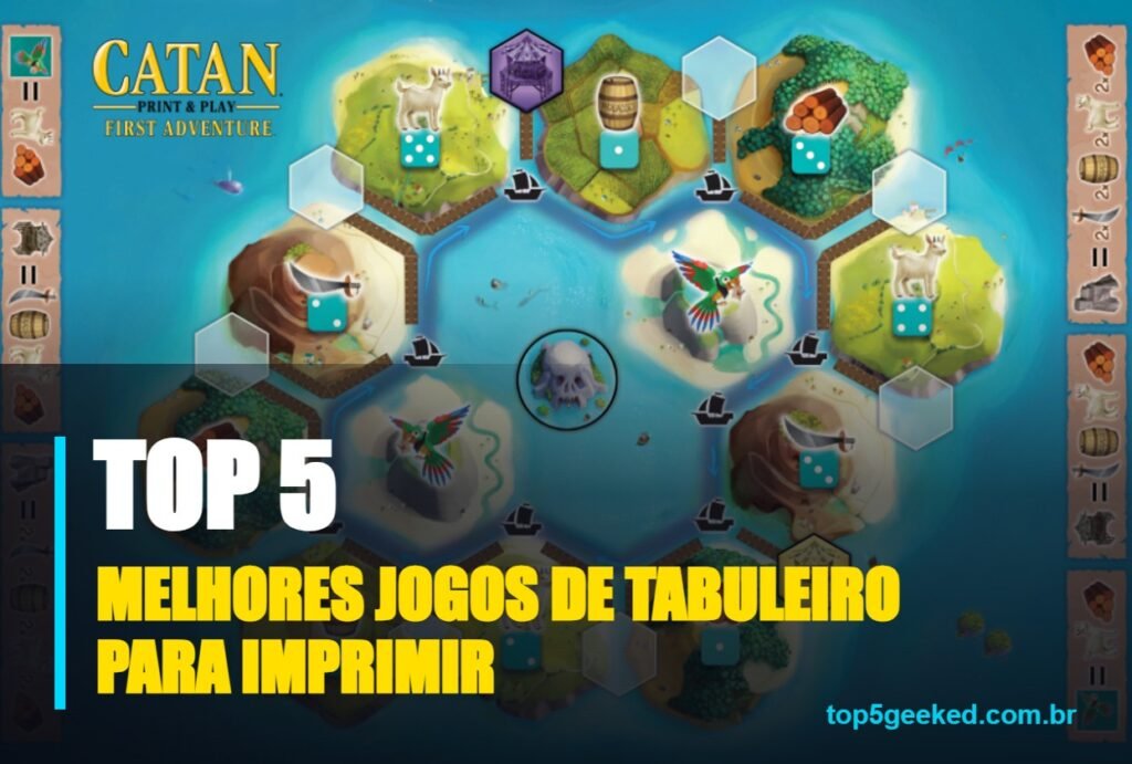 melhores jogos de tabuleiro para imprimir - capa do Top 5 Geeked