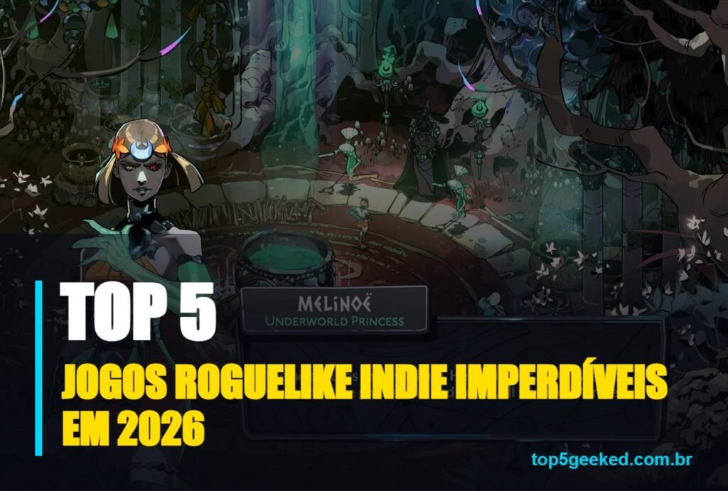jogos roguelike indie imperdíveis em 2026 - capa do Top 5 Geeked