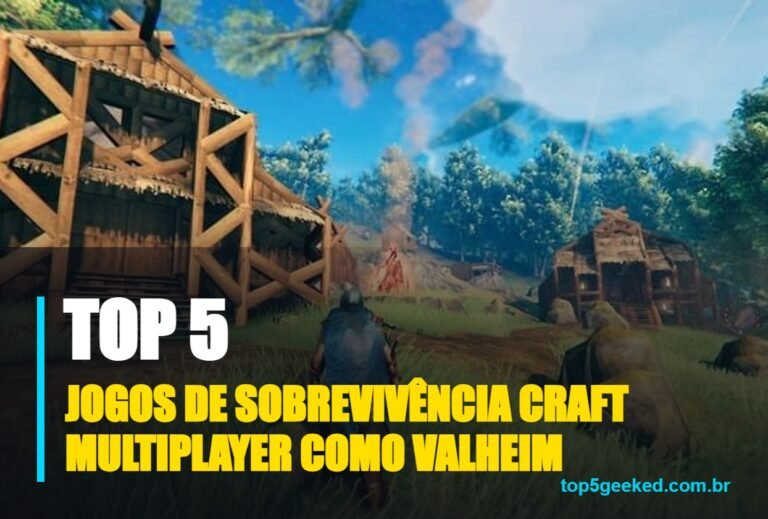 ⭐ TOP 5 Jogos de Sobrevivência Craft Multiplayer Como Valheim!