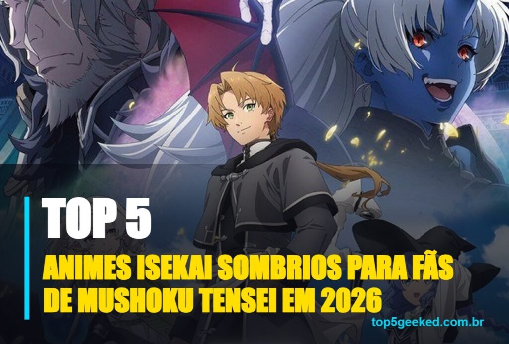 animes isekai sombrios para fãs de mushoku tensei em 2026 - capa do Top 5 Geeked