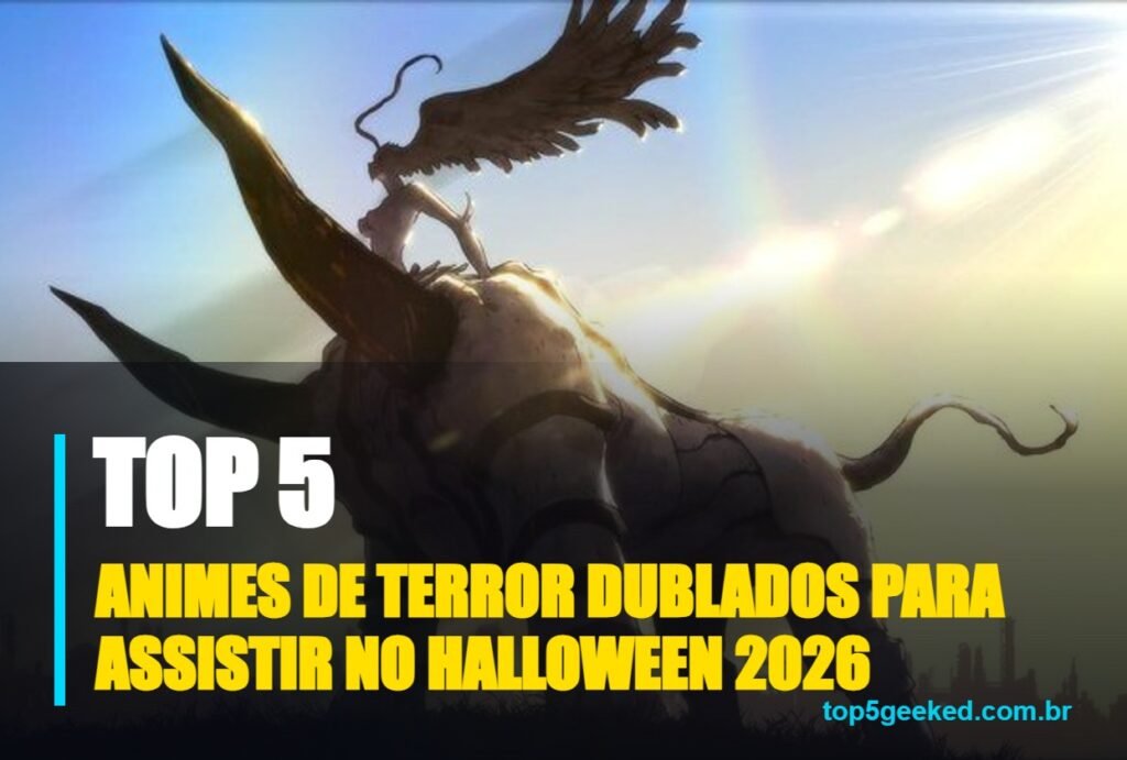 animes de terror dublados para assistir no halloween 2026 - capa do Top 5 Geeked